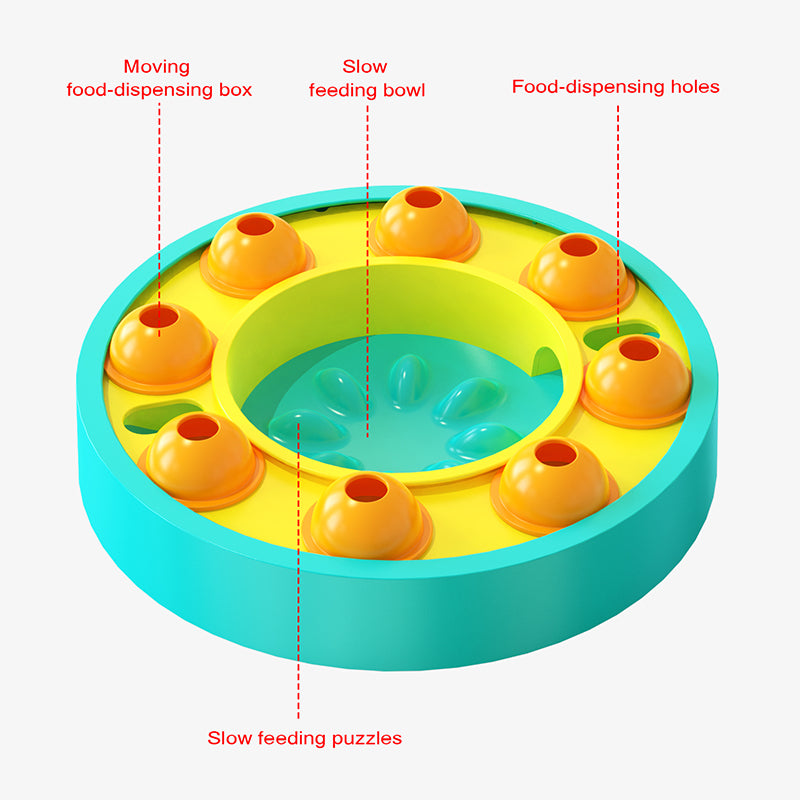 Calming Puzzle Slow-Feeder Bowl – Boost Pup IQ & Slow Eating - Dogs Peace™