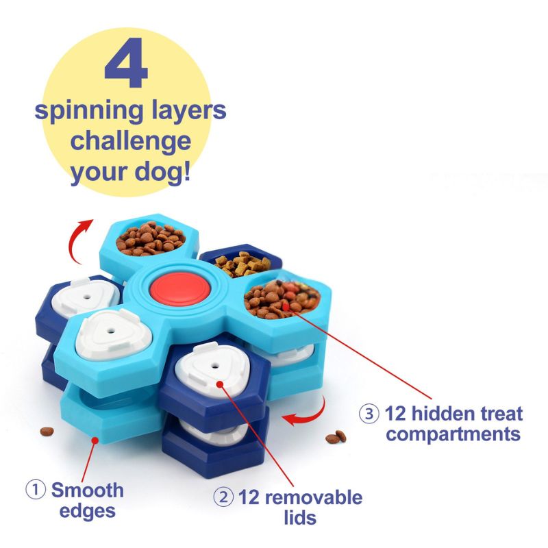 4-Layer Calming Puzzle Slow Feeder Bowl – Aid Boredom & Digestion - Dogs Peace™