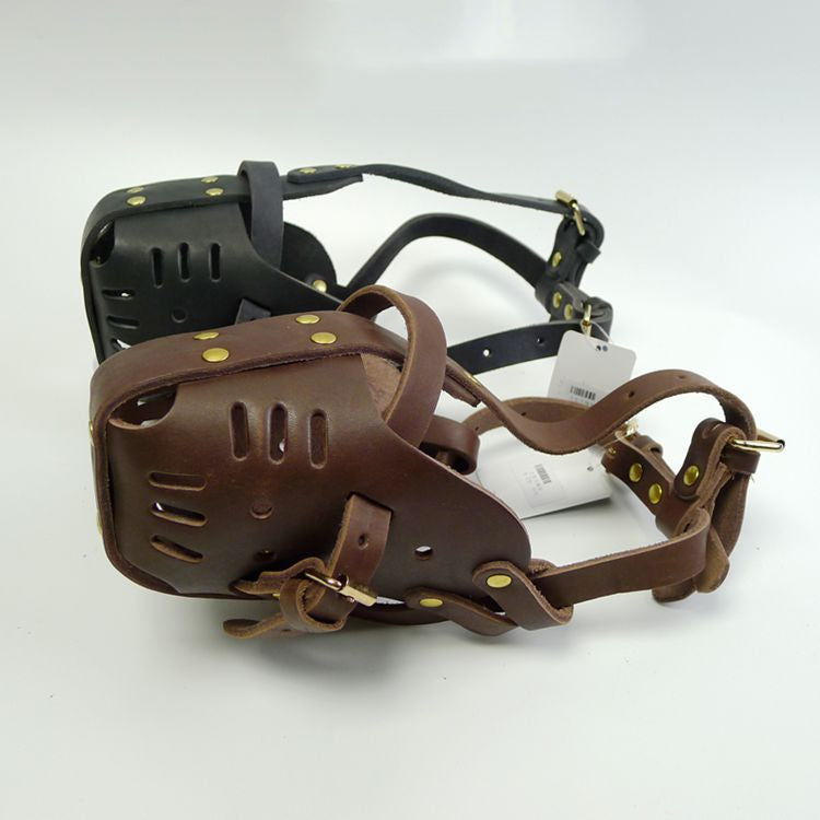Calming Cowhide Basket Muzzle – Extremely Durable, Soothing, Safe for Dogs - Dogs Peace™