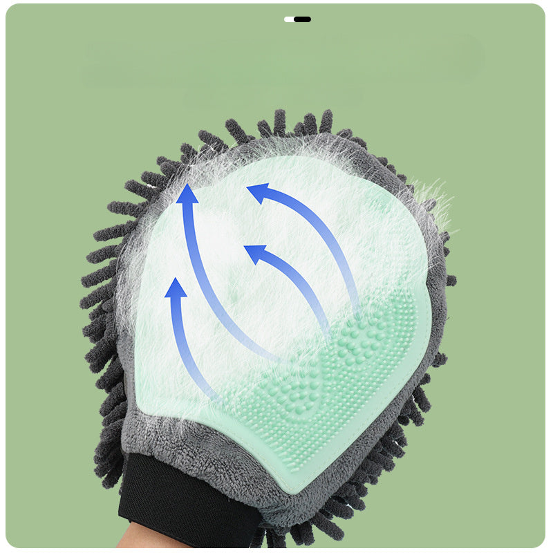 Pet Bathing Brush 2-in-1 Grooming Glove Elegant Dog Grooming Tool For Brushing, Massaging, And Drying Pet Grooming Kit For Dog Cat 2-Sided Bathing Brush Cleaning Massage Glove - Dogs Peace™