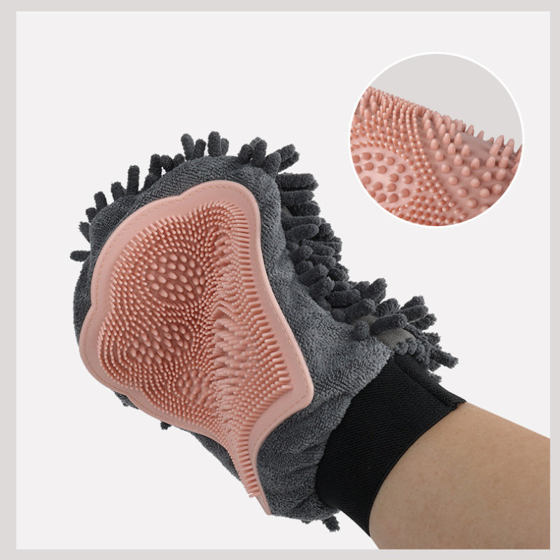 Pet Bathing Brush 2-in-1 Grooming Glove Elegant Dog Grooming Tool For Brushing, Massaging, And Drying Pet Grooming Kit For Dog Cat 2-Sided Bathing Brush Cleaning Massage Glove - Dogs Peace™